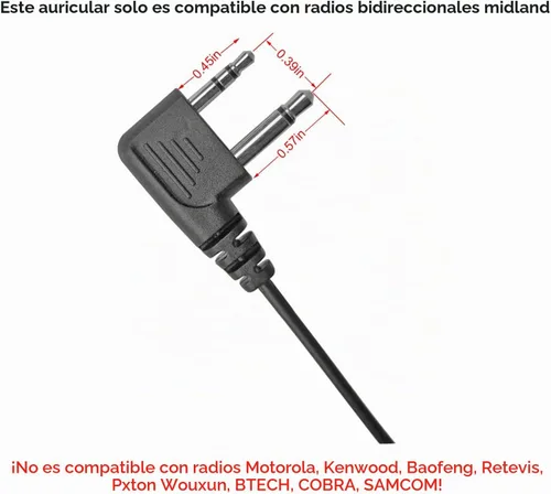Vista 2 de Auriculares con clip de oreja de radio bidireccional para Midland FRS, radios GMRS, paquete de 2