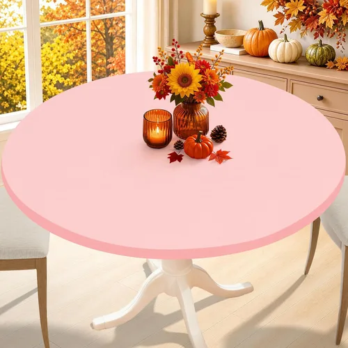 Vista 12 de Smiry - Mantel redondo de elastano, manteles ajustados lavables elásticos para mesas de 36 a 44 pulgadas, cubierta de mesa de picnic elástica