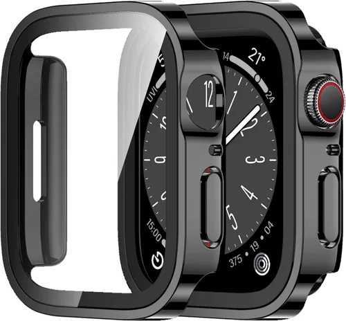 Vista 9 de Amizee Paquete de 2 fundas compatibles con Apple Watch de 1.575 pulgadas Series 6/5/4/SE con protector de pantalla integrado, carcasa rígida