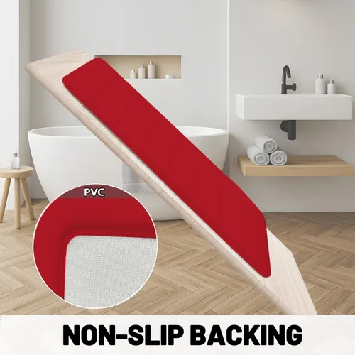 Vista 5 de Juego de 2 alfombras de baño de espuma viscoelástica, súper suaves, absorbentes, de secado rápido, alfombras de baño de espuma viscoelástica