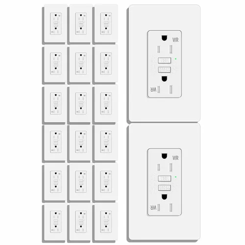 Vista 32 de 15 Amp GFCI Outlet with USB C Ports & USB-A, 1PCS 24W Self-Testing GFCI USB Combo with LED Indicator, Tamper Resistant for Kitchen & Bathroom