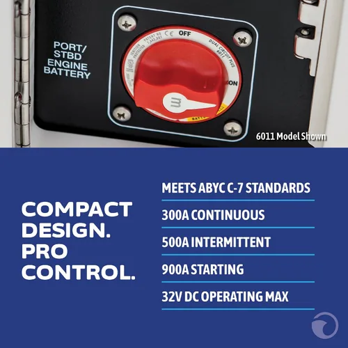 Vista 2 de Blue Sea Systems 6008200 Serie m-Series Mini Interruptor de batería Selector de 3 posiciones, negro