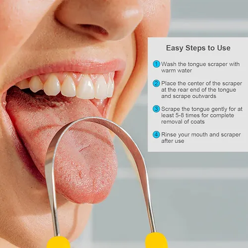 Vista 2 de Rascador de lengua Arsh para adultos y niños, limpiador de lengua de acero inoxidable para cuidado bucal e higiene, limpiador de lengua para hombres