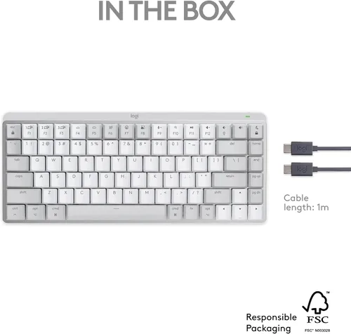 Vista 11 de Logitech MX Mechanical Mini - Teclado inalámbrico iluminado para Mac, interruptores de rendimiento de bajo perfil, teclas táctiles silenciosas, Gris