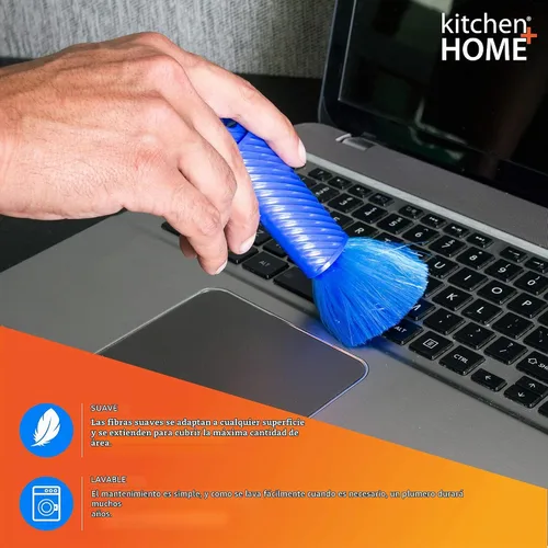 Vista 4 de Kitchen + Home - Plumero estático compacto – Plumero de viaje de 6.5 pulgadas con funda de transporte – El plumero electrostático atrae el polvo