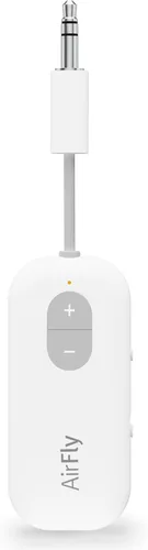 Vista 12 de AirFly Pro 2 Deluxe - Adaptador Bluetooth para avión, conecta 2 AirPods o auriculares inalámbricos - Transmisor/receptor Bluetooth AUX de 3.5mm
