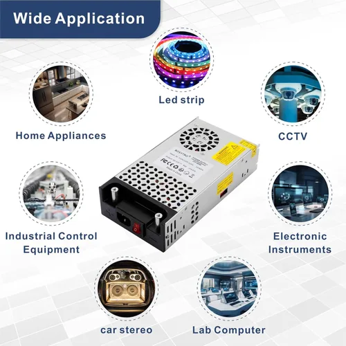Vista 7 de Convertidor de CA a CC, fuente de alimentación de 12 V CC, 600 W máx. 50 A, SMPS, convertidor de 110 V a 12 V, transformador de fuente