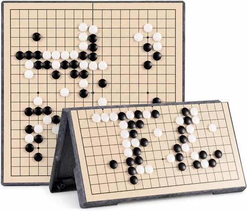 Vista 10 de Juego magnético 19x19 Go de 11 pulgadas portátil con piedras convexas