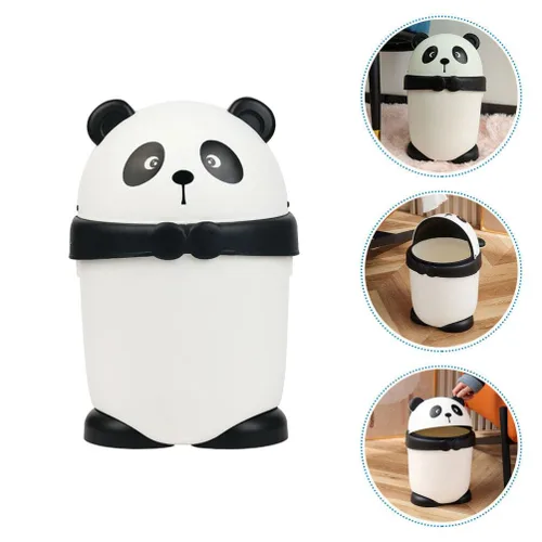 Vista 8 de Happyyami Bote de basura pequeño de dinosaurio para habitación de los niños, bote de basura para oficina, papelera de panda de dibujos animados