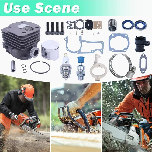 Vista 6 de Adefol Kit de pistón de cilindro de 2.047 in para Husqvarna 372XP 371 365 362 375K Motosierra de agujero grande reemplazar piezas 503 93 93 72