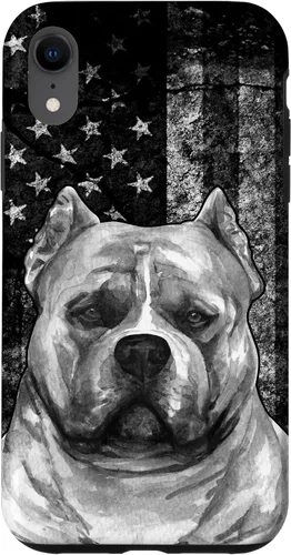 Vista 25 de Patriotic American Bully Dog on Grunge American Flag Dog Case for iPhone 17