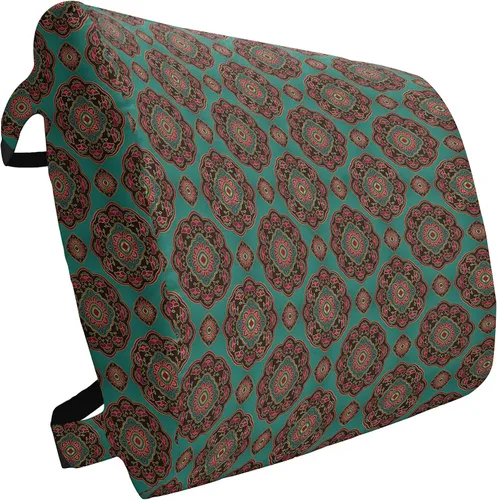 Vista 13 de Ambesonne Almohada de viaje para pizza, con patrón dibujado a mano, menú de pizzería, comida rápida, deliciosa comida gourmet, accesorio de viaje