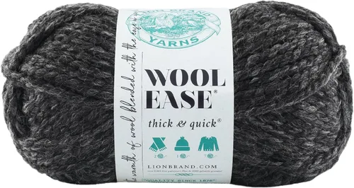 Vista 72 de Lion Brand Yarn - Ovillo de lana Wool-Ease Thick & Quick color fuerza aérea Super Bulky Wool Acrylic Blend Fiber for Soft Hats, Sweaters, Chunky