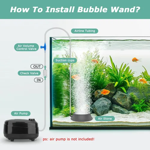 Vista 5 de hygger Piedra Difusora para Acuario, Burbujeador para Tanque de Peces con Base de Acero Inoxidable, Difusor de Oxígeno para Bombas de Aire Nano