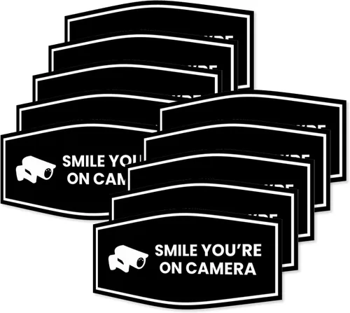 Vista 44 de Fancy Smile You're On Camera Letrero (negro) - Mediano (1 unidad)