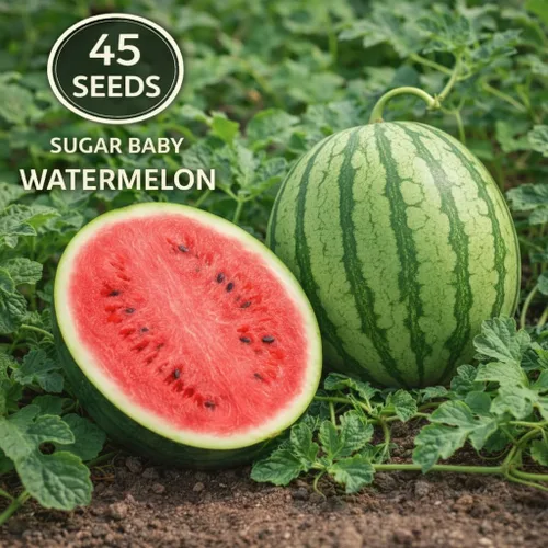 Vista 2 de 45 semillas de sandía Sugar Baby para plantar, sandía compacta de carne roja dulce para jardín en casa