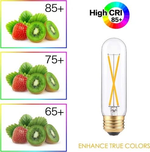 Vista 8 de Bombillas LED tubulares regulables de 2 W, blanco cálido de 2700 K, bombilla de filamento estilo Edison, bombilla vintage T10 equivalente a 25 W