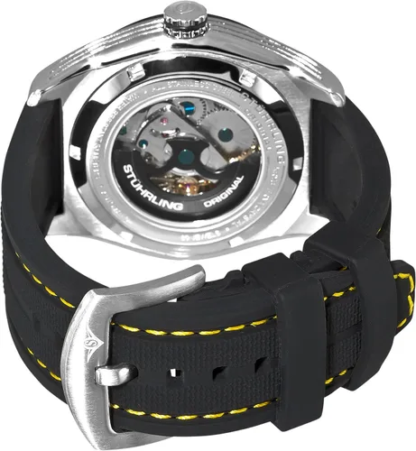Vista 2 de Stuhrling Original de los hombres 209b331618Milenios Conquista Automático Esqueleto Amarillo Dial Reloj