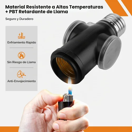 Vista 6 de Onite Adaptador de toma de corriente, convertidor E26 a enchufe con PBT ignífugo, divisor polarizado multifuncional para uso en interiores