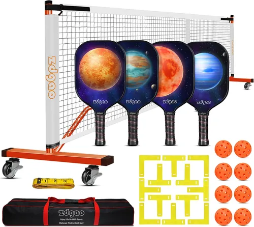 Vista 17 de Zdgao Portable Pickleball Net Set, 22FT Regularion Size Pickle Ball Net with Paddles Set, Outdoor Pickleballs and Carry Bag, Easy Setup for Indoor