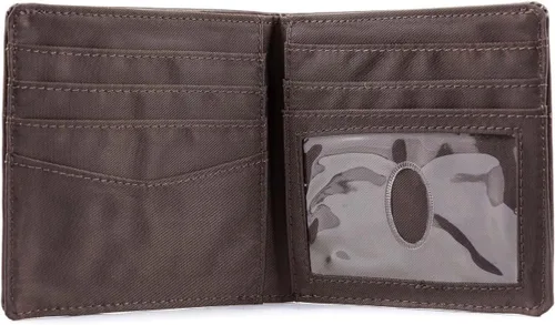 Vista 6 de Big Skinny Billetera de cuero con bolsillo con cremallera, para hombre