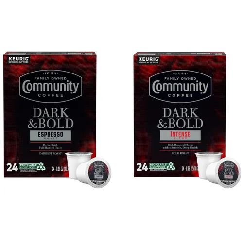 Vista 13 de Community Coffee Dark & Bold Espresso Roast - 12 cápsulas de café tostado extra oscuro, compatible con cafeteras Keurig 2.0 K-Cup, 12