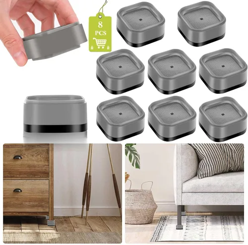 Vista 31 de Paquete de 12 elevadores de muebles de 1, 2 o 3 pulgadas, elevadores de cama ajustables resistentes para mesa, escritorio, sofá, silla, gabinete