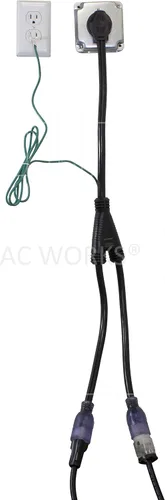 Vista 6 de AC WORKS Adaptador de salida de pared para secadora de 30 amperios y 3 clavijas (para 2) 15/20 hogares)
