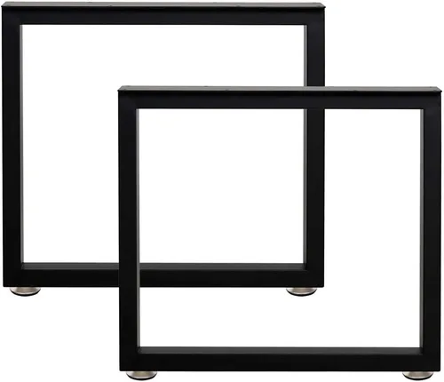 Vista 2 de Patas rectangulares industriales de metal de 16 pulgadas de altura, patas de banco de metal para mesa, diseño moderno de mediados de siglo, juego