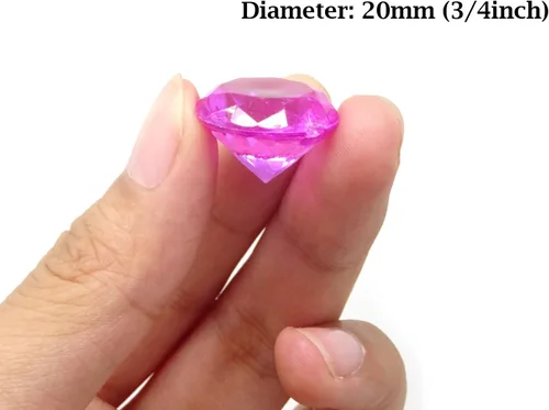 Vista 2 de Honbay 100 gemas de cristal de imitación de diamantes acrílicos de 0.78 pulgadas para dispersión de mesa, rellenos de jarrones, eventos, bodas