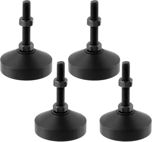 Vista 14 de Antrader 4pcs M8x50mm Ajustable Muebles Glides Antideslizante Nylon Reforzado Base Redonda 4.449 in Pie de nivelación