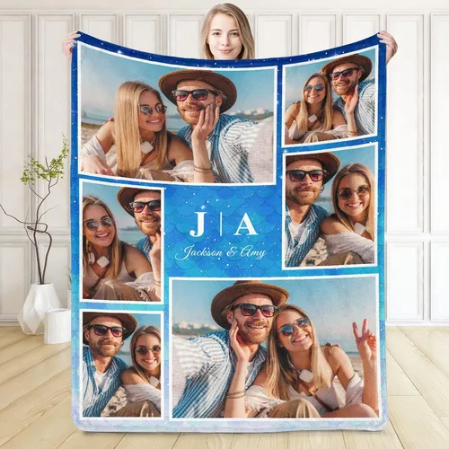Vista 13 de D-Story Manta personalizada con fotos, manta de fotos personalizada con cualquier texto, manta de forro polar personalizada para cama, sofá
