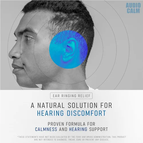 Vista 6 de Audio Calm - Alivio de tinnitus para oídos zumbidos, vitaminas para la salud del oído, solución natural para aliviar el tinnitus, alivio rápido