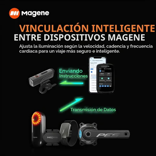 Vista 5 de Magene Faro inteligente para bicicleta
