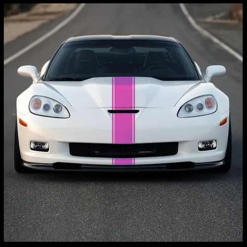 Vista 19 de Racing Stripes - Calcomanía de vinilo para automóvil, camión, JDM Import Euro, negro, rojo, blanco, plateado, rosa, verde lima