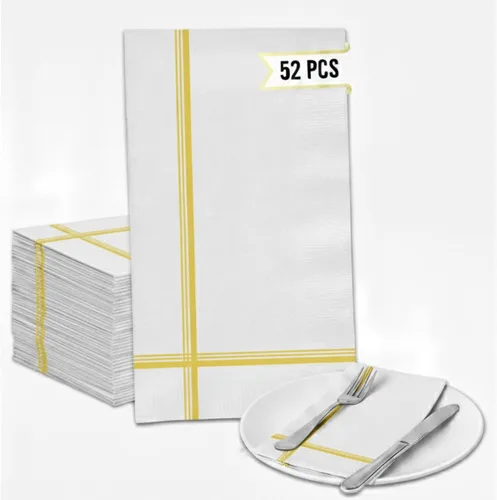 Vista 9 de Servilletas negras y doradas – Juego de 100 servilletas desechables de cóctel y postre de 5 x 5 pulgadas con borde dorado, perfectas para bodas