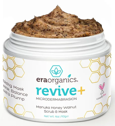 Vista 10 de Era Organics Exfoliante facial y exfoliante facial de microdermabrasión, mascarilla exfoliante de calidad de spa con miel de manuka y nuez