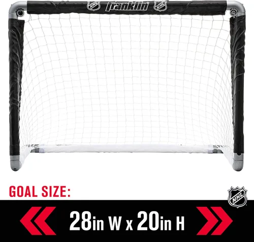 Vista 3 de Franklin Sports NHL juego de portería de mini hockey para niños - (2) porterías mini + de rodilla, (4) palos para jóvenes, (2) palos de portero +