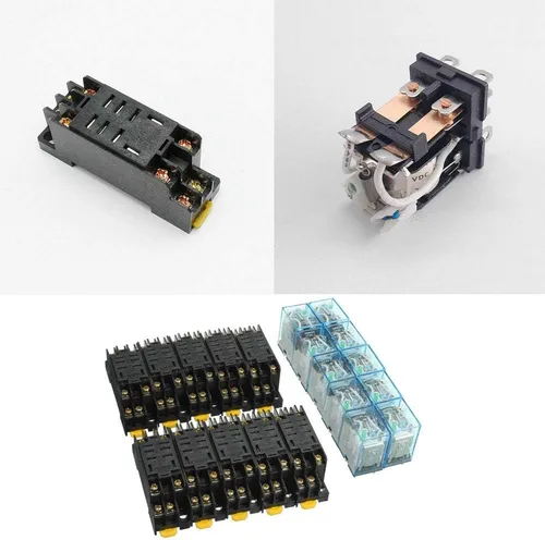 Vista 6 de Ximimark 5Sets DC 12V bobina Relé LY2NJ HH62P JQX-13F DPDT 8 Pin 10A con base de zócalo