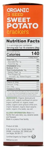 Vista 3 de RW GARCÍA Galletas de batata dulce orgánicas, 5.5 oz