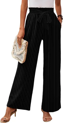 Vista 69 de Heymoments Wide Leg Pant for Women High Waist Trouser A01-negro