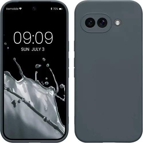 Vista 107 de kwmobile Funda compatible con Google Pixel 9 - Funda protectora delgada de TPU para teléfono - Acabado mate suave - Piedra antigua
