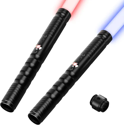 Vista 10 de jvmusaber Sable de luz de duelo para niños y adultos, espada ligera con 20 colores RGB, 4 sonidos FX, empuñadura de metal recargable por USB