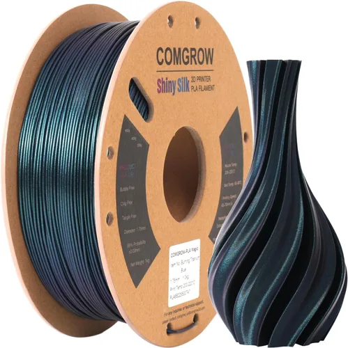 Vista 18 de Comgrow - Filamento para impresora 3D de seda PLA, color dual 2 en 1 negro y verde, filamento PLA para impresión 3D de 1.75mm, precisión dimensional
