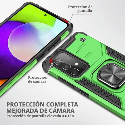 Vista 3 de HNHYGETE Funda para Samsung A52, Galaxy A52 5G, con protector de pantalla HD, a prueba de golpes, resistente a los golpes, con anillo de rotación