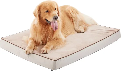Vista 8 de Cama refrescante para perros grandes, cama ortopédica de espuma viscoelástica para mascotas con funda extraíble lavable, ideal para perros Rosa