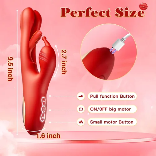 Vista 6 de Vibrador consolador conejo juguetes sexuales – Vibrador masajeador de punto G para mujeres, estimulación del pezón del clítoris, juguetes sexuales 3