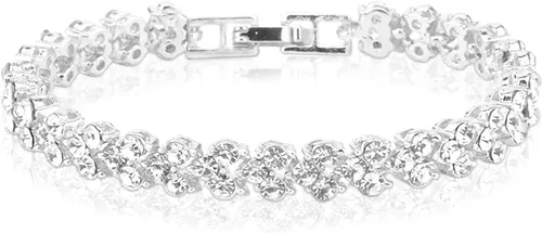 Vista 2 de Brazaletes ajustables de moda para mujer, pulseras de joyería de cristal con diamantes de imitación, pulseras de moda para regalo de estilo de moda