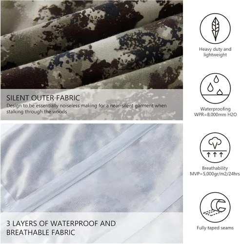Vista 3 de BASSDASH Walker Men's Waterproof Breathable Hunting Pants