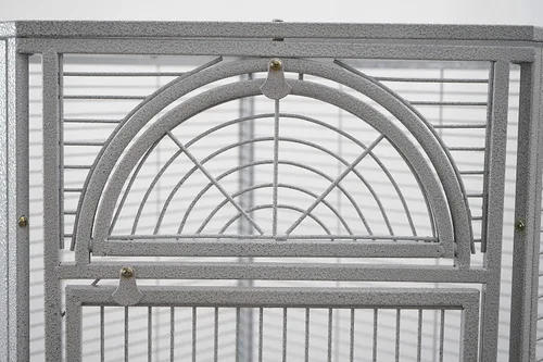 Vista 3 de Jaula esquinera para periquitos cacatúas blanco y negro (vena blanca)